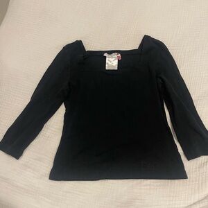 Dior Black Fitted Blouse with Long Sleeves
